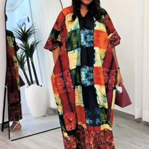 Robe capuche en pagne Ankara