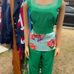 Ensemble en tissu vert