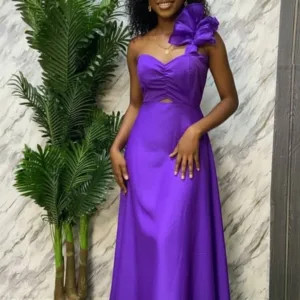 Robe de soirée en tissu crepe