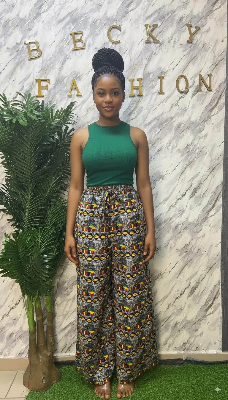 Pantalon palazo +crop top – Image 3