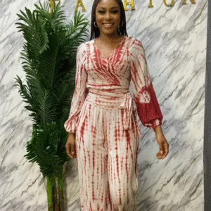 Ensemble crop top en tissu dempé